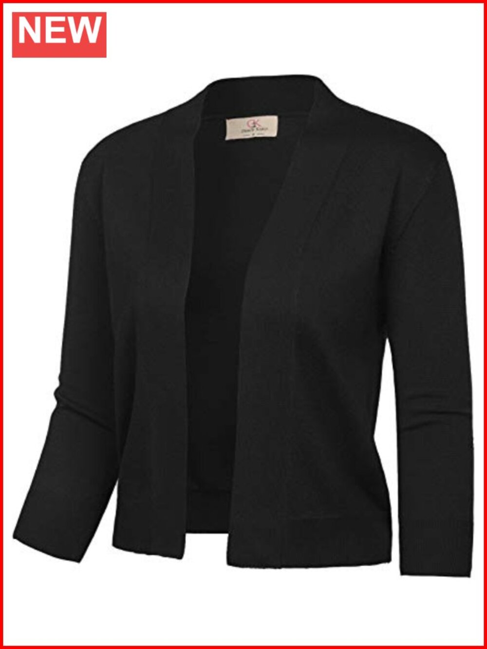 GRACE KARIN 3/4 Sleeve Knit Cropped Cardigan Lightweight Open Front Bolero Shrug